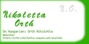 nikoletta orth business card